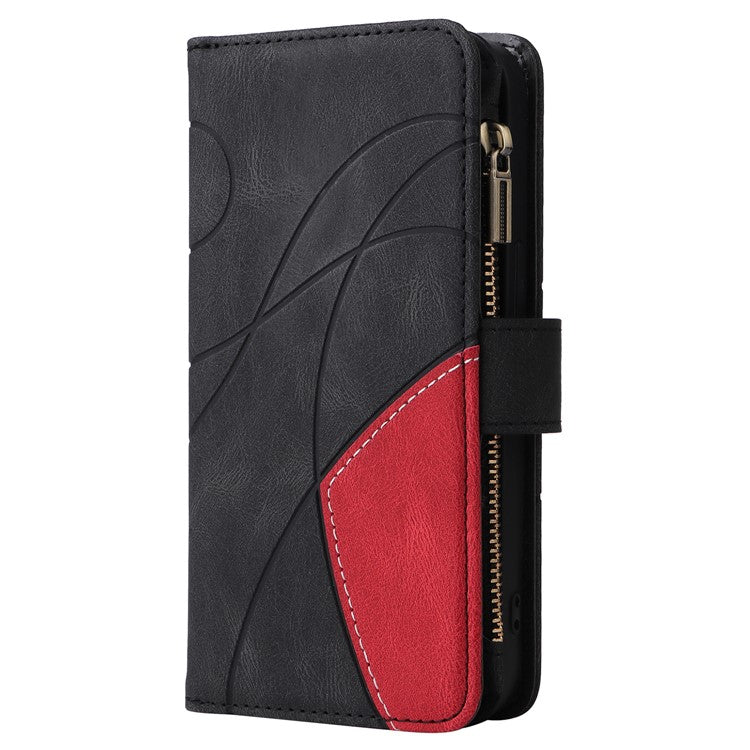 KT Multi-Function Series-5 For Oppo Reno12 5G (Global) PU Leather Dual Color Splicing Cell Phone Case - Black