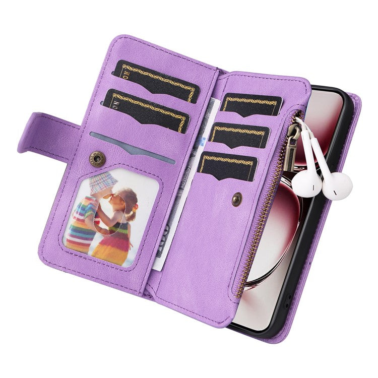 KT Multi-Function Series-5 For Oppo Reno12 Pro 5G (Global) / Reno12 Pro 5G (China) PU Leather Dual Color Splicing Cell Phone Case - Light Purple