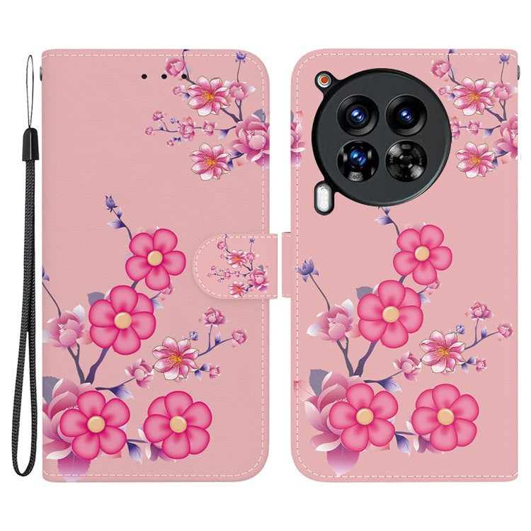 For TECNO Camon 30 Premier 5G Stand Wallet Case Pattern Print Leather Phone Cover - Sakura