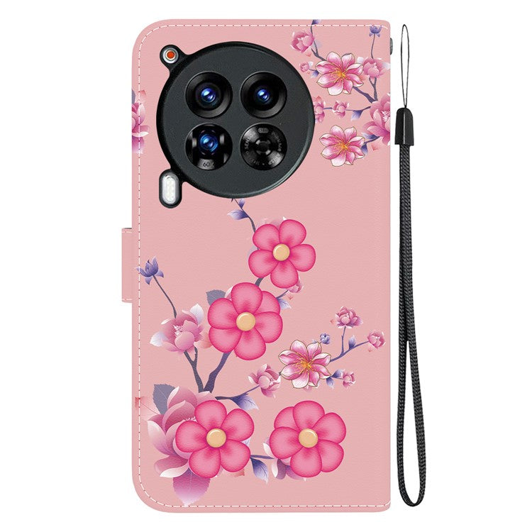For TECNO Camon 30 Premier 5G Stand Wallet Case Pattern Print Leather Phone Cover - Sakura