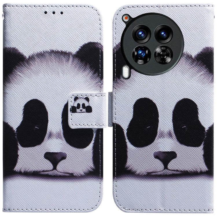 For TECNO Camon 30 Premier 5G Phone Case Pattern Print Anti-Drop PU Leather Flip Wallet Cover - Panda
