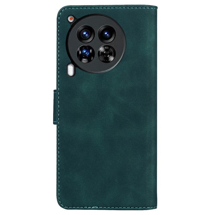 For TECNO Camon 30 Premier 5G Phone Case Solid Color Leather Phone Cover with Stand - Green