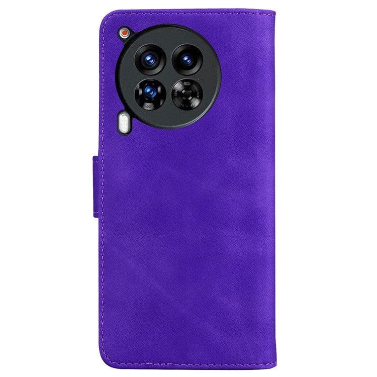 For TECNO Camon 30 Premier 5G Phone Case Solid Color Leather Phone Cover with Stand - Purple