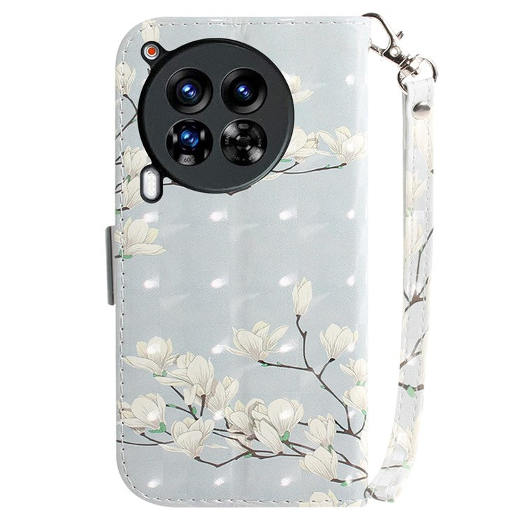 For TECNO Camon 30 Premier 5G Case Pattern Print PU Leather Wallet Phone Cover - Magnolia