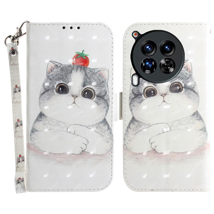 For TECNO Camon 30 Premier 5G Case Pattern Print PU Leather Wallet Phone Cover - Cute Cat