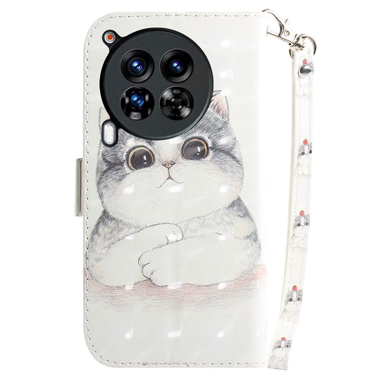 For TECNO Camon 30 Premier 5G Case Pattern Print PU Leather Wallet Phone Cover - Cute Cat