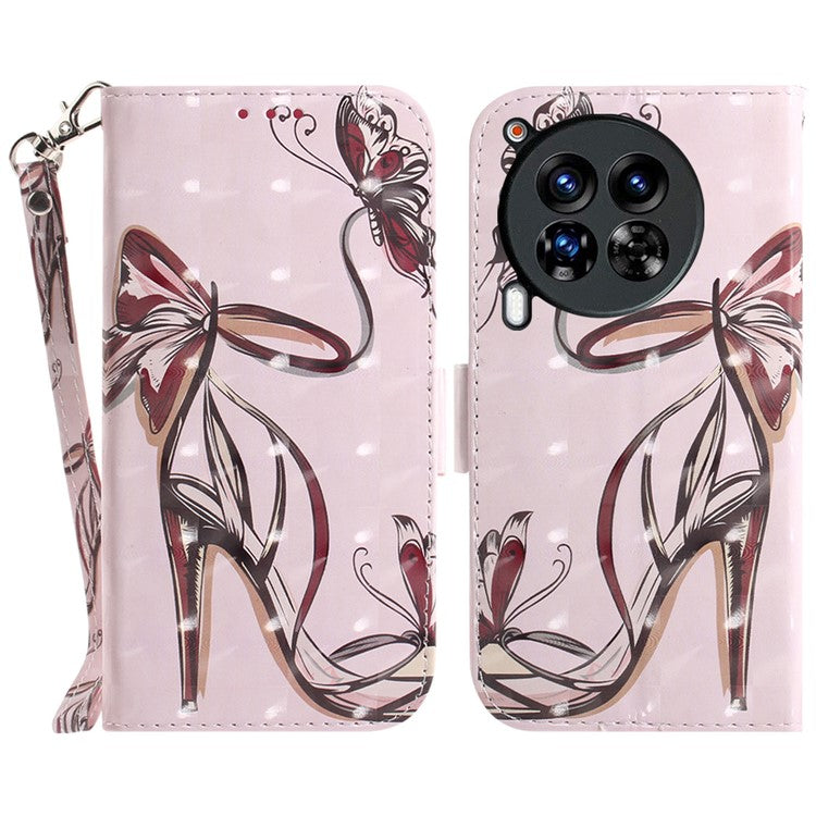 For TECNO Camon 30 Premier 5G Case Pattern Print PU Leather Wallet Phone Cover - Butterfly High Heels