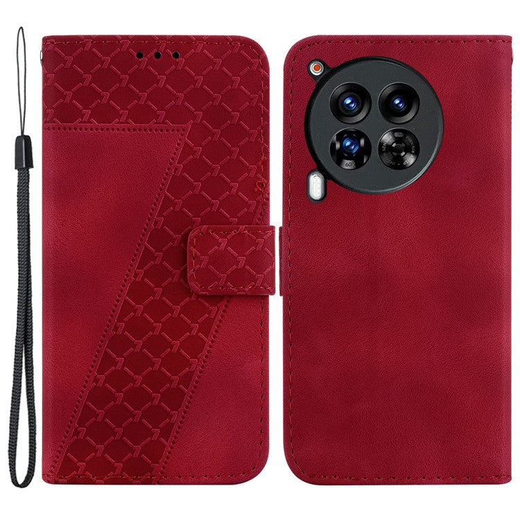 For TECNO Camon 30 Premier 5G Wallet Case Pattern Imprint Leather Stand Phone Cover - Red