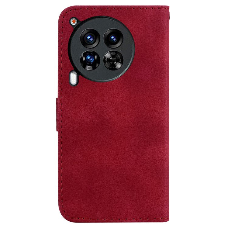 For TECNO Camon 30 Premier 5G Wallet Case Pattern Imprint Leather Stand Phone Cover - Red