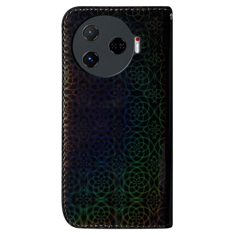For TECNO Camon 30 Pro 5G Case Dazzling Flower Protective PU Leather Stand Phone Cover - Black