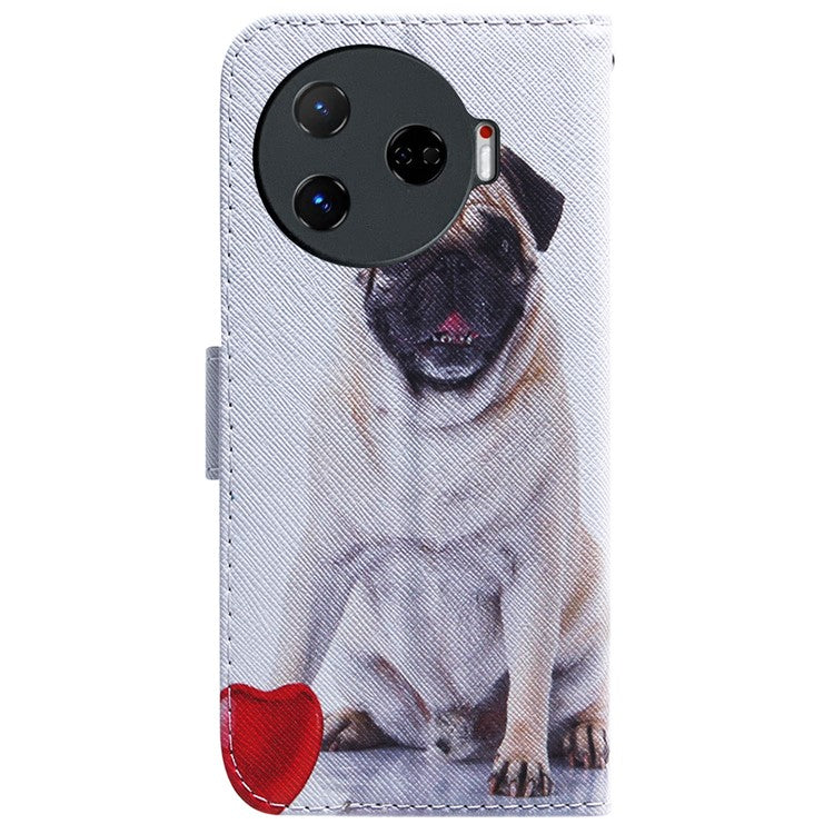 For TECNO Camon 30 Pro 5G Case Pattern Print Anti-Fall PU Leather Flip Wallet Phone Cover - Dog