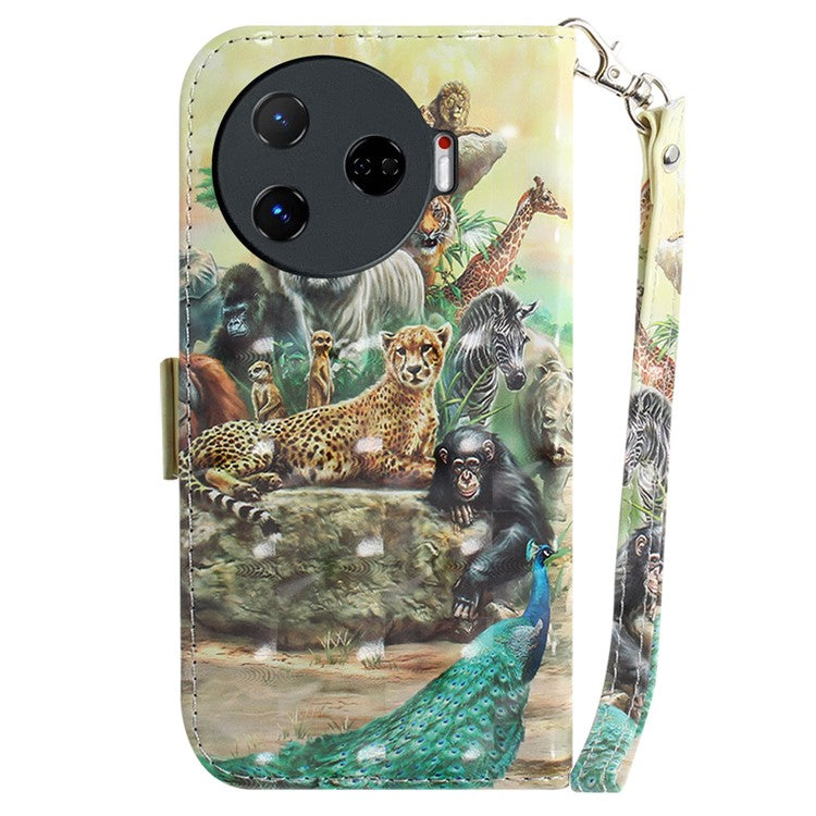 For TECNO Camon 30 Pro 5G Wallet Case Pattern Print PU Leather Stand Phone Cover - Animals