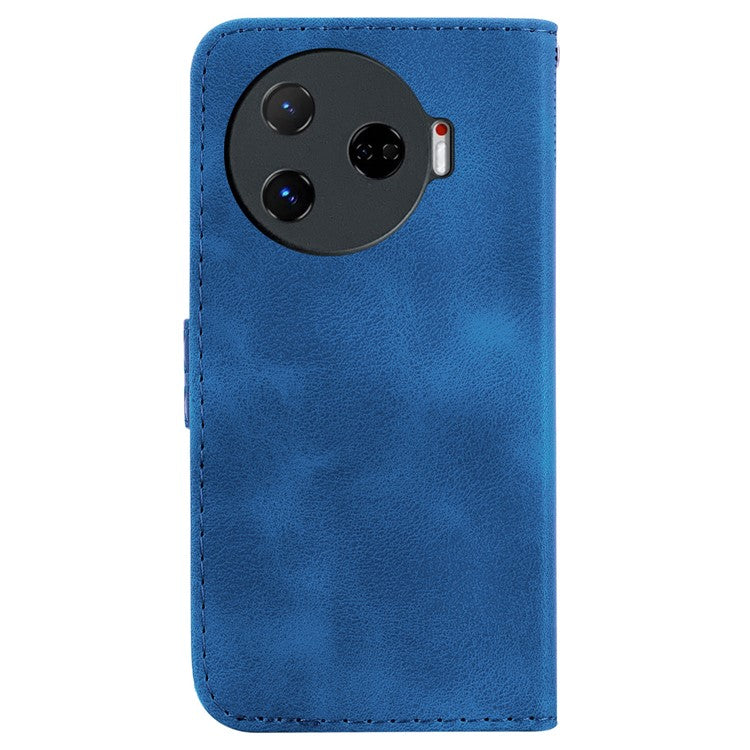 For TECNO Camon 30 Pro 5G Stand Case Pattern Imprint Leather Phone Cover with Wallet - Dark Blue
