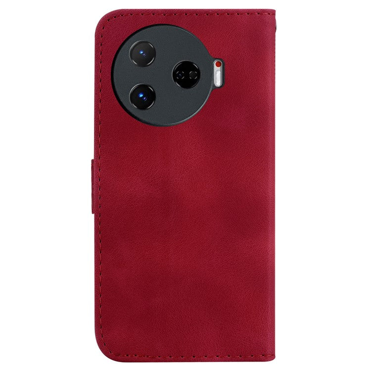 For TECNO Camon 30 Pro 5G Stand Case Pattern Imprint Leather Phone Cover with Wallet - Red