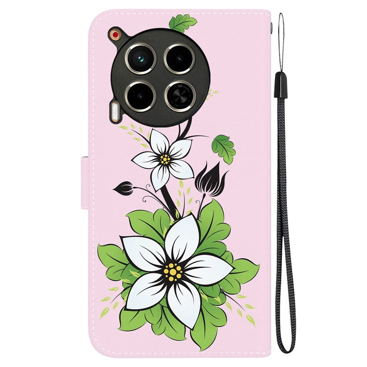 For TECNO Camon 30 4G / 30 5G Stand Case Pattern Print Leather Wallet Phone Cover - Lily