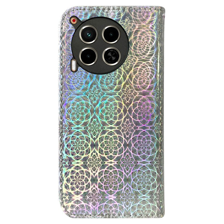For TECNO Camon 30 4G / 30 5G Protective Case Dazzling Flower PU Leather Stand Phone Cover - Grey