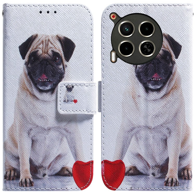 For TECNO Camon 30 4G / 30 5G Case Pattern Print Anti-Drop PU Leather Wallet Phone Cover - Dog