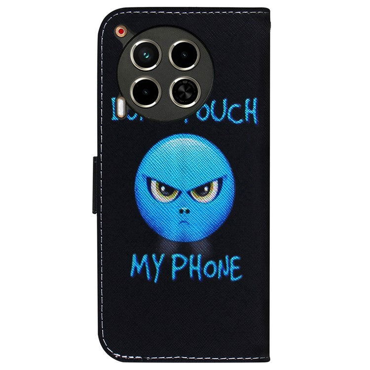 For TECNO Camon 30 4G / 30 5G Case Pattern Print Anti-Drop PU Leather Wallet Phone Cover - Don't Touch My Phone