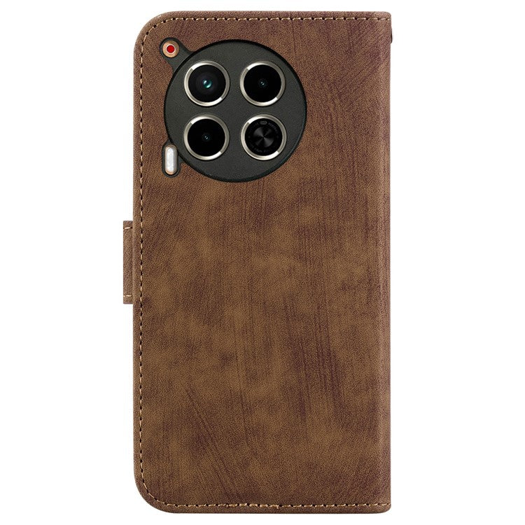 For TECNO Camon 30 4G / 30 5G Stand Case Cute Tiger Imprint Leather Wallet Phone Cover - Brown