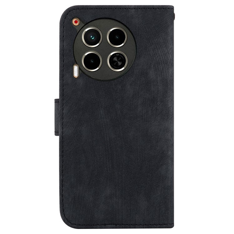 For TECNO Camon 30 4G / 30 5G Stand Case Cute Tiger Imprint Leather Wallet Phone Cover - Black