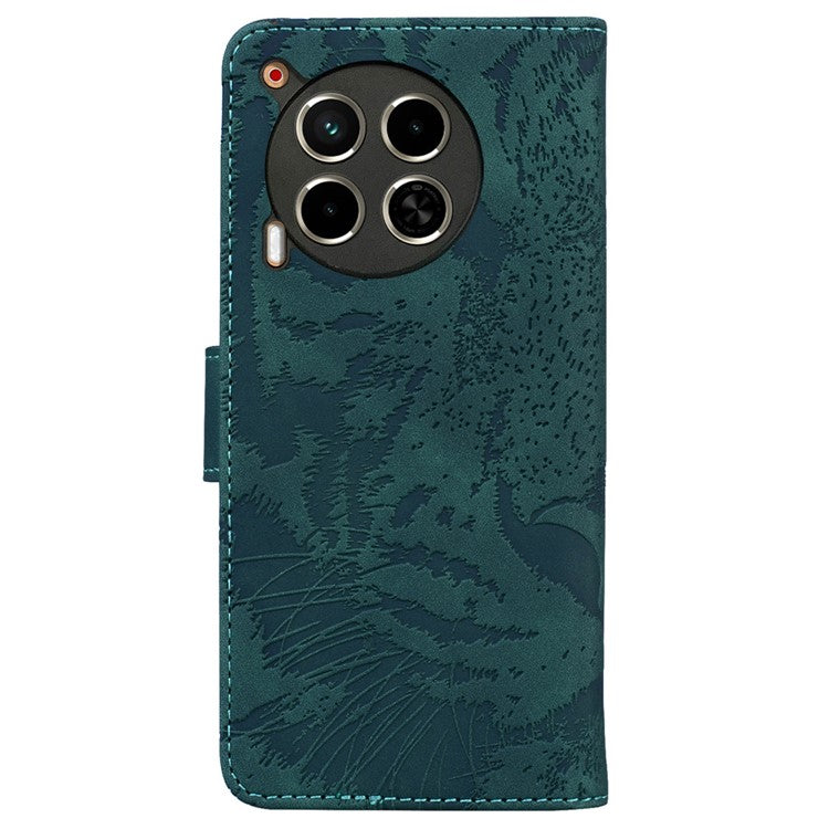 For TECNO Camon 30 4G / 30 5G Case Tiger Imprint Leather Wallet Phone Cover with Stand - Green