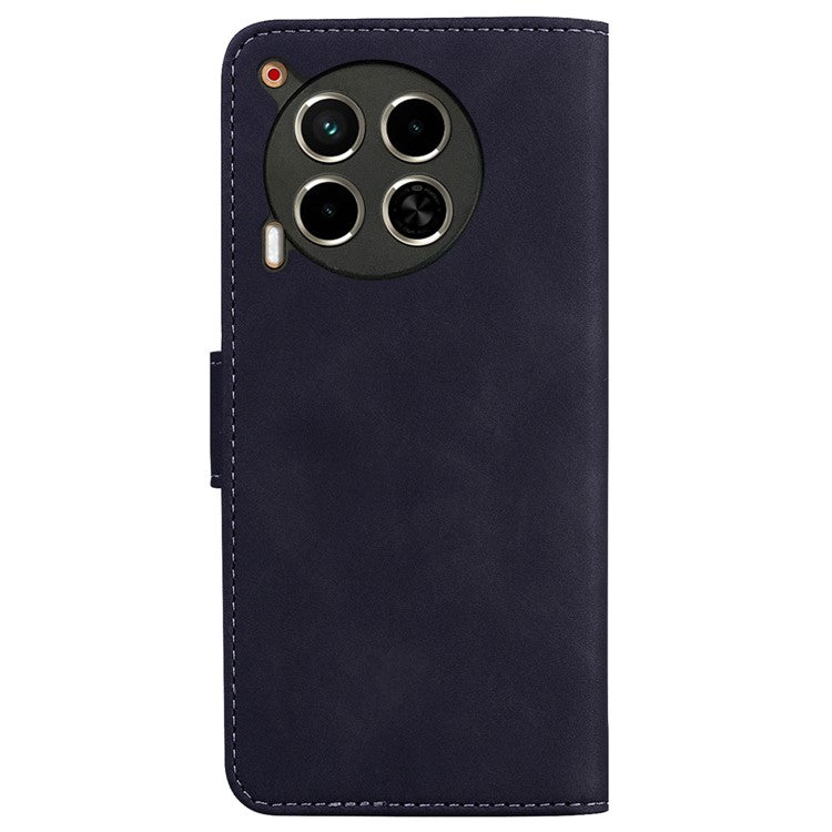 For TECNO Camon 30 4G / 30 5G Wallet Phone Case Solid Color Leather Stand Phone Cover - Black