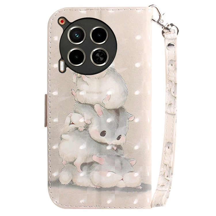 For TECNO Camon 30 4G / 30 5G Wallet Stand Case Pattern Print PU Leather Phone Cover - Stacking Squirrels
