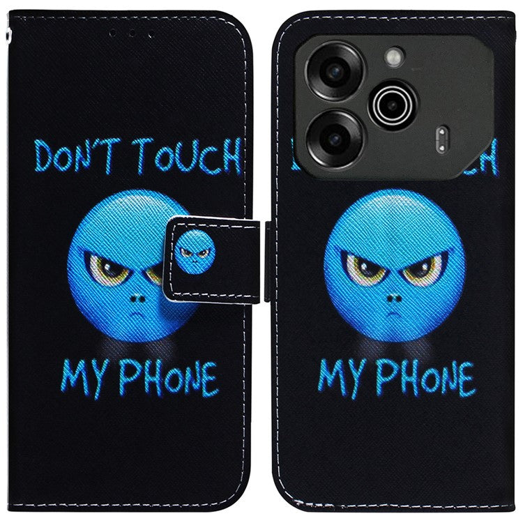 For TECNO Pova 6 5G / 6 Pro 5G Wallet Phone Case Pattern Print PU Leather Flip Cover - Don't Touch My Phone