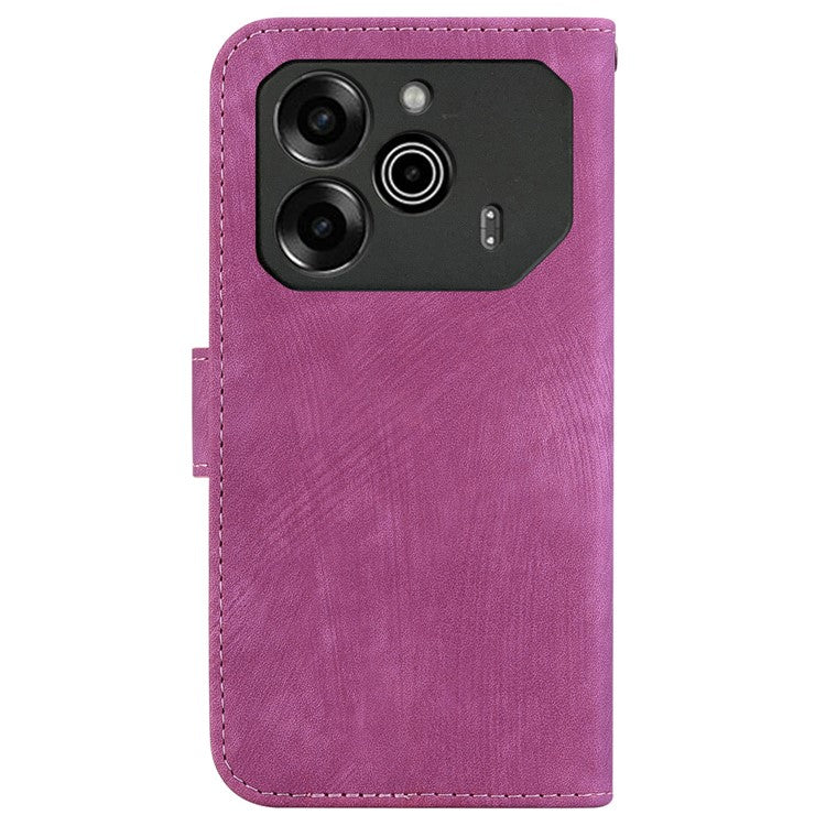 For TECNO Pova 6 5G / 6 Pro 5G Wallet Case Cute Tiger Imprint Leather Phone Cover with Stand - Rose