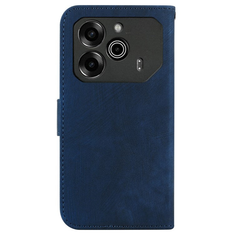 For TECNO Pova 6 5G / 6 Pro 5G Wallet Case Cute Tiger Imprint Leather Phone Cover with Stand - Dark Blue