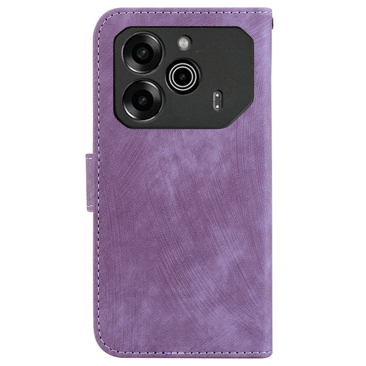 For TECNO Pova 6 5G / 6 Pro 5G Wallet Case Cute Tiger Imprint Leather Phone Cover with Stand - Purple
