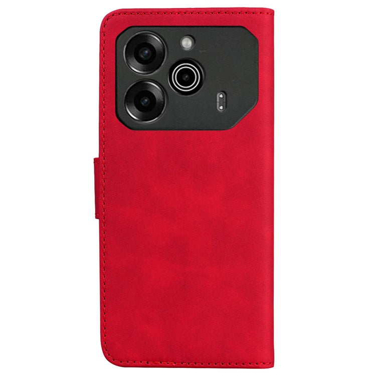 For TECNO Pova 6 5G / 6 Pro 5G Stand Phone Case Solid Color Leather Phone Cover - Red