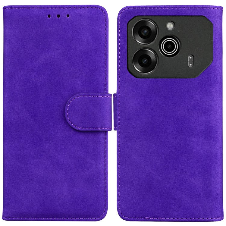 For TECNO Pova 6 5G / 6 Pro 5G Stand Phone Case Solid Color Leather Phone Cover - Purple