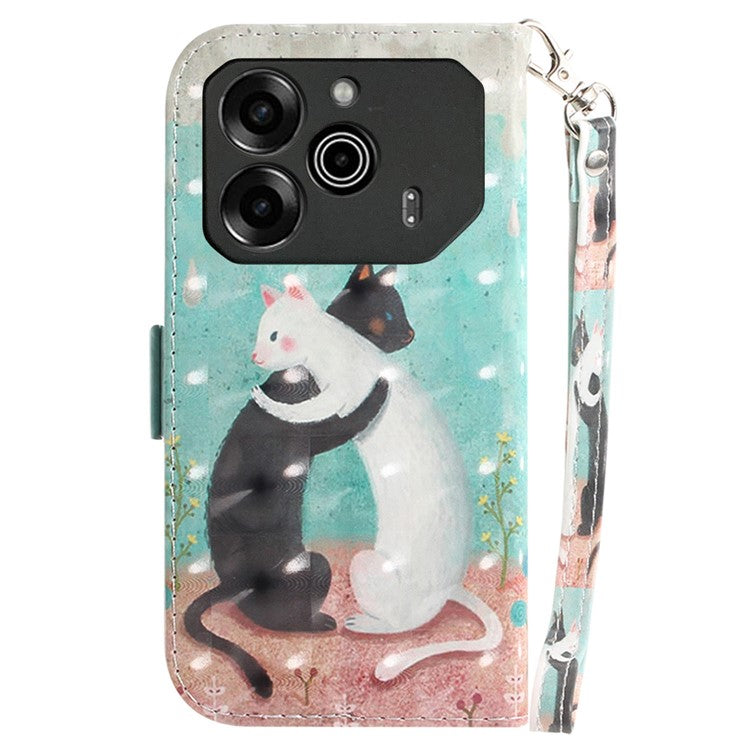For TECNO Pova 6 5G / 6 Pro 5G Wallet Case Pattern Print PU Leather Phone Cover with Stand - Two Cats