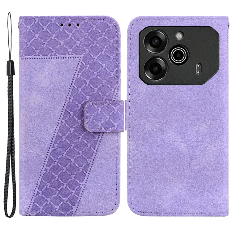 For TECNO Pova 6 5G / 6 Pro 5G Stand Case Pattern Imprint Leather Wallet Phone Cover - Purple