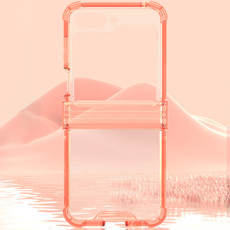 GKK For Samsung Galaxy Z Flip6 5G Airbag Cushion Hinge Phone Cases TPU+PC Folding Phone Cover - Transparent Blue
