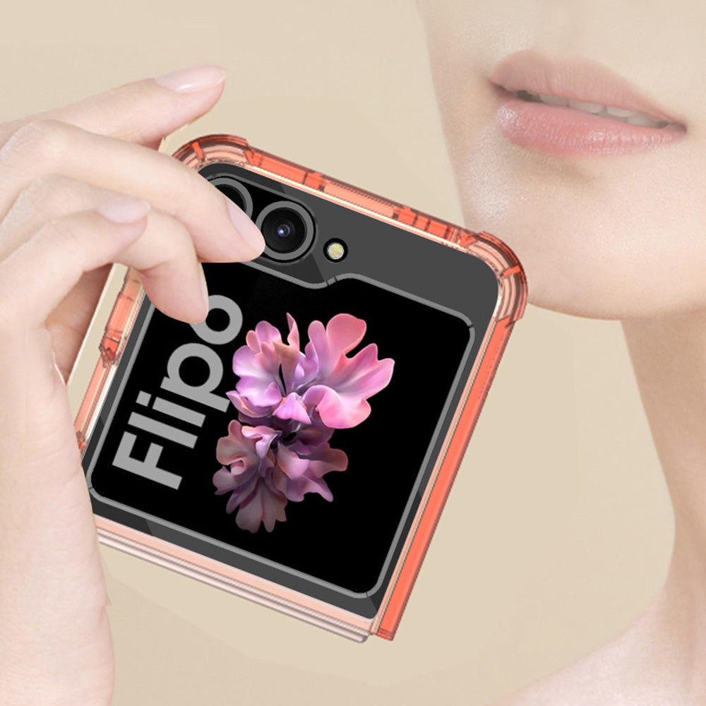 GKK For Samsung Galaxy Z Flip6 5G Airbag Cushion Phone Cases TPU+PC Folding Phone Cover - Transparent Purple