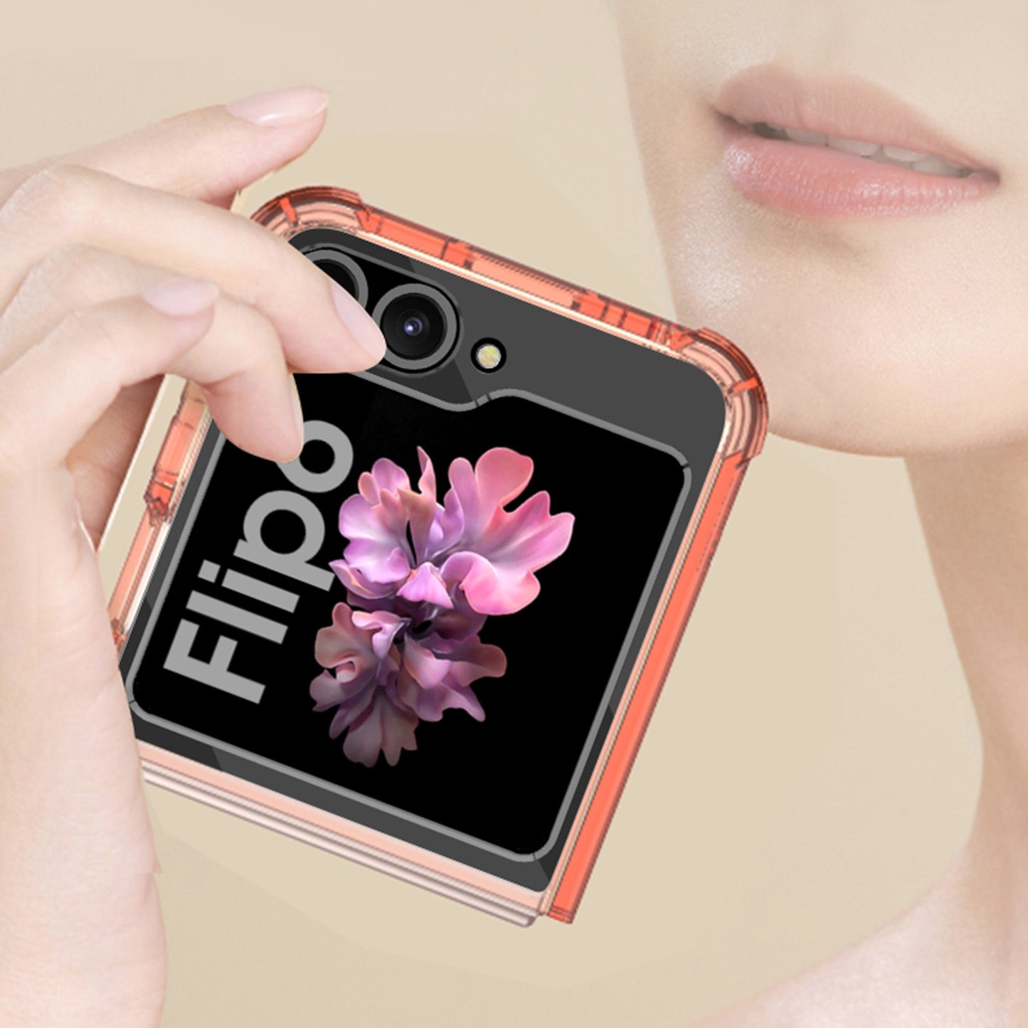 GKK For Samsung Galaxy Z Flip6 5G Airbag Cushion Phone Cases TPU+PC Folding Cover Magnetic Phone Shell - Transparent Purple
