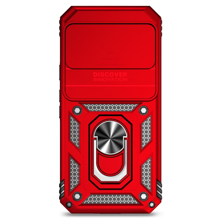 For Google Pixel 9 / 9 Pro Case Camera Protection PC+TPU Phone Cover with Kickstand - Red