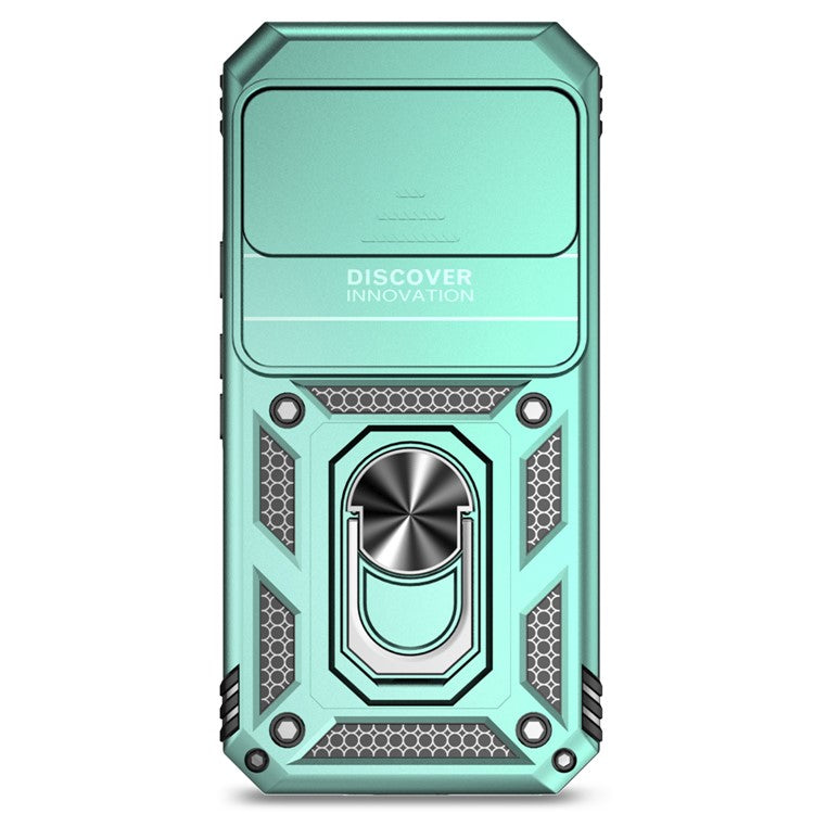 For Google Pixel 9 / 9 Pro Case Camera Protection PC+TPU Phone Cover with Kickstand - Blackish Green