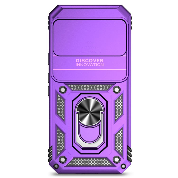 For Google Pixel 9 / 9 Pro Case Camera Protection PC+TPU Phone Cover with Kickstand - Purple