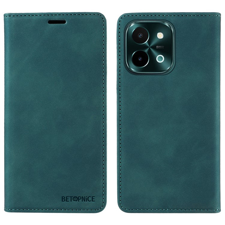 BETOPNICE 003 For vivo Y28 4G / iQOO Z9x 5G Case RFID Blocking Leather Phone Cover - Green