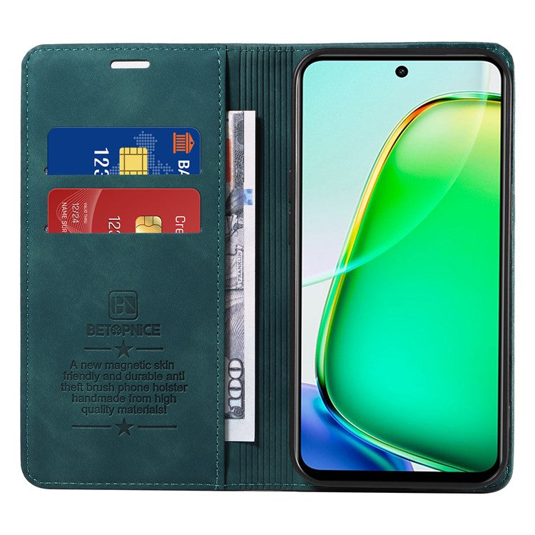 BETOPNICE 003 For vivo Y28 4G / iQOO Z9x 5G Case RFID Blocking Leather Phone Cover - Green