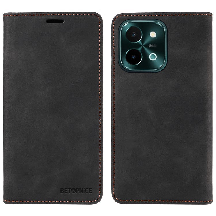 BETOPNICE 003 For vivo Y28 4G / iQOO Z9x 5G Case RFID Blocking Leather Phone Cover - Black