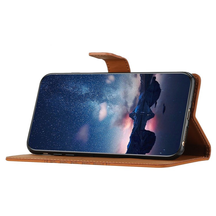 For iPhone 16 Plus Case Rhombus Leather Horizontal Flip Phone Cover - Brown