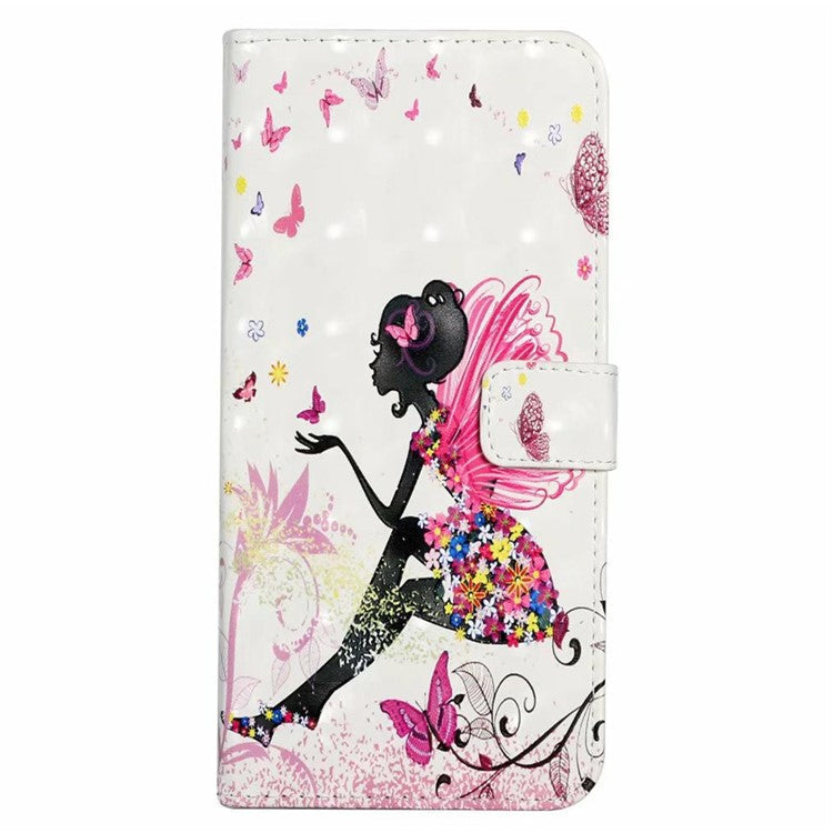 For iPhone 16 Case 3D Creative Pattern PU Leather Stand Phone Cover - Girl