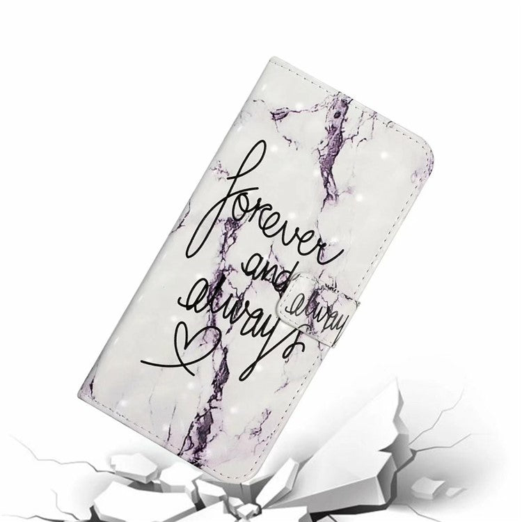 For iPhone 16 Case 3D Creative Pattern PU Leather Stand Phone Cover - Forever and Always