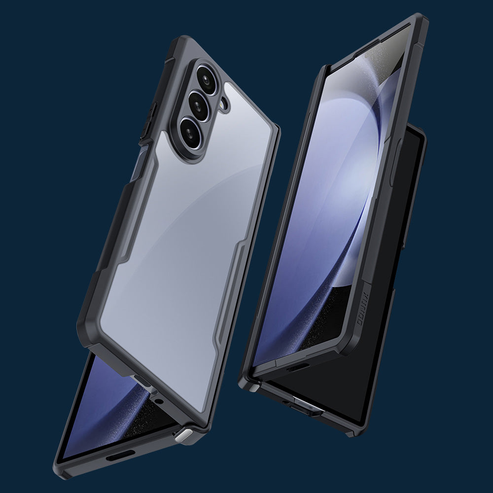 XUNDD For Samsung Galaxy Z Fold6 5G Case TPU+Acrylic Precise Cutouts Phone Cover with Screen Film / Protective Bar