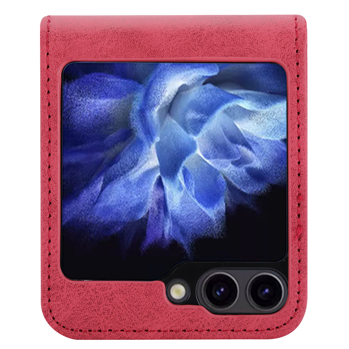 DF-05 For Samsung Galaxy Z Flip6 5G Case PU Leather Magnetic Closure Phone Cover - Red