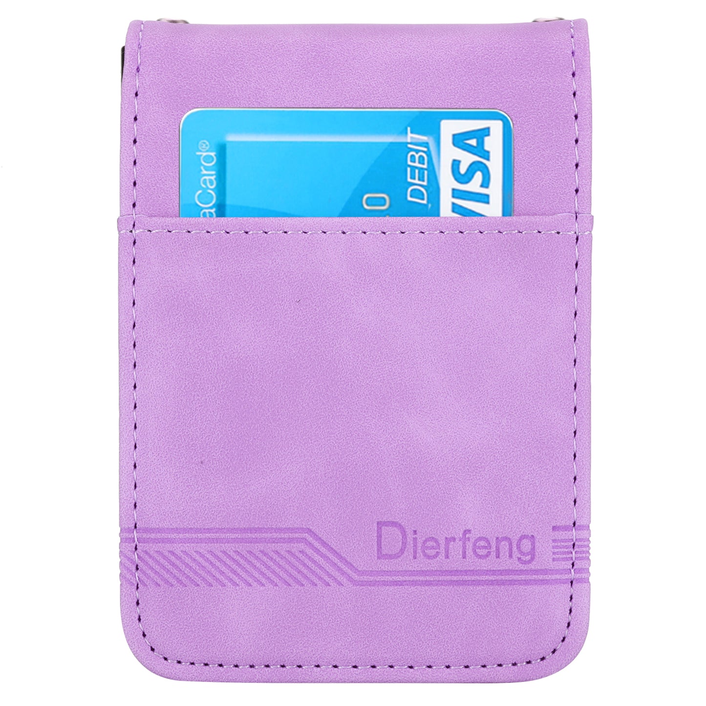 DIERFENG DF-03 For Samsung Galaxy Z Flip6 5G Card Slot Case Lines Imprinted Phone Cover - Purple